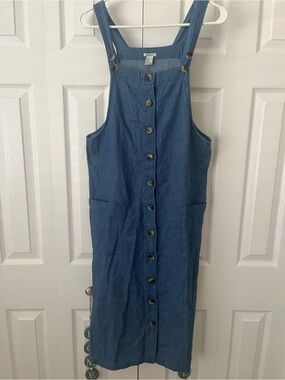 Forever 21 Light Blue Button-Front Denim Dress
